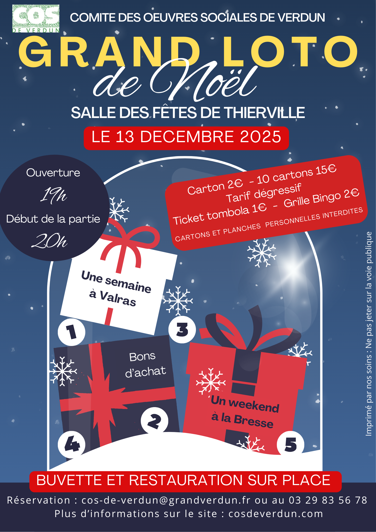 Grand loto de Noël du COS de Verdun