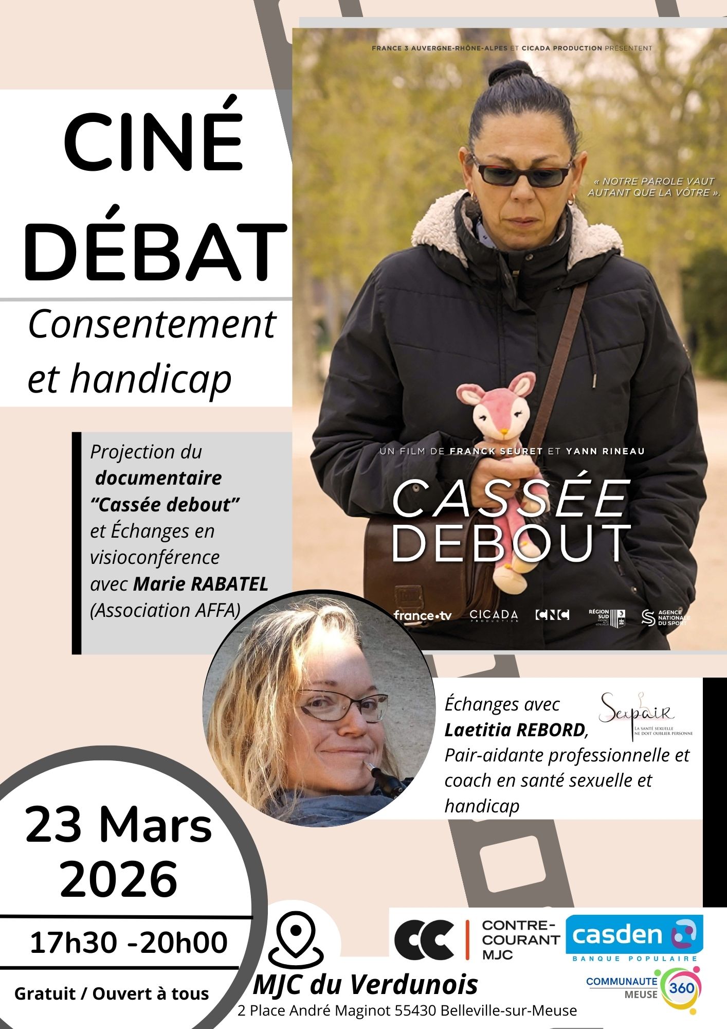 – Cassée debout – Ciné débat Consentement et handicap