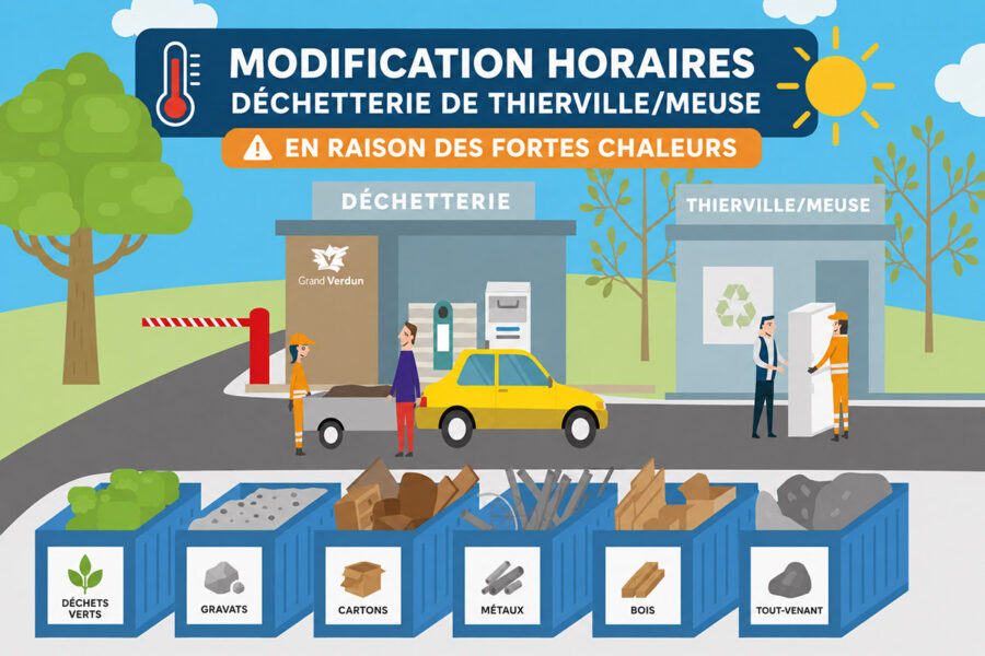 Adaptation exceptionnelle des horaires de la déchetterie de Thierville-sur-Meuse en raison des fortes chaleurs