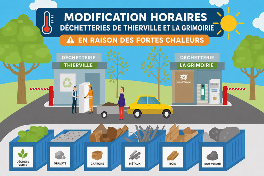 Adaptation exceptionnelle des horaires des déchetteries en raison des fortes chaleurs