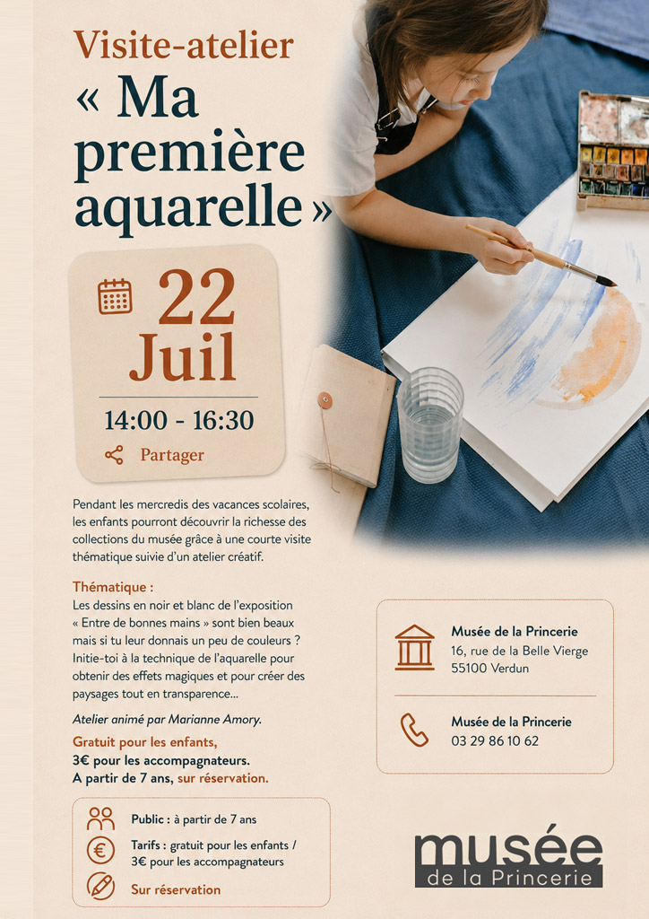 Visite-atelier « Ma première aquarelle »