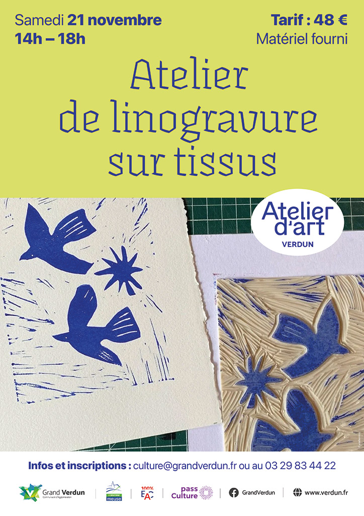 Atelier linogravure sur tissus